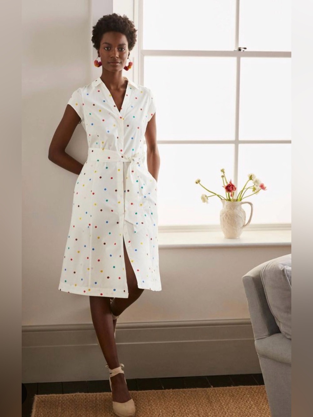 Boden Rowena Polka Dot Shirt Dress - Picture 3 of 13